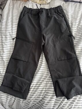 Boys Charcoal Utility Cargo Pants - Elastic Waist old navy xl 14/16